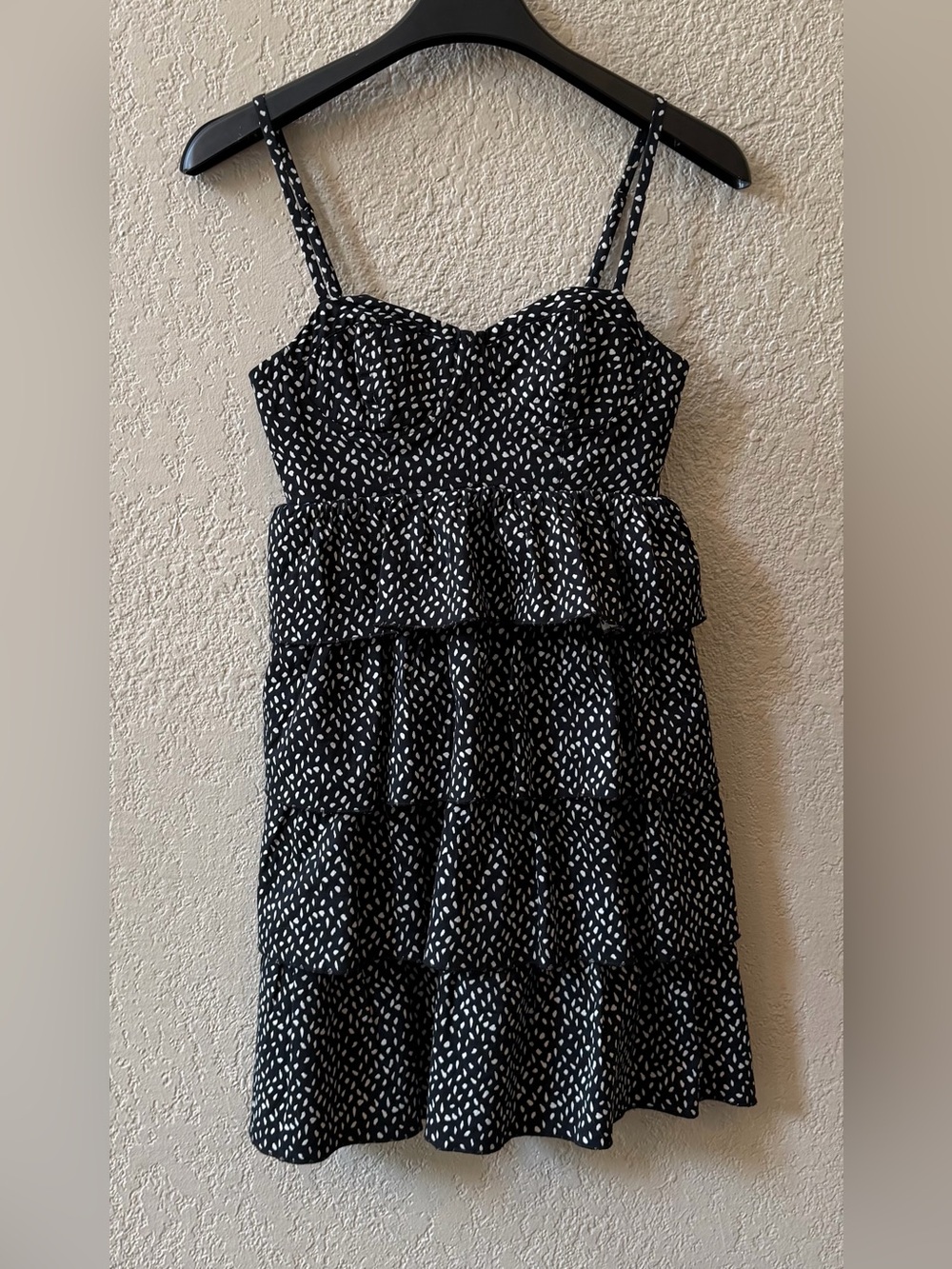 Alice + Olivia Cosette Bustier Polka Dot Tiered Ruffle Mini Dress Boned Sz 4